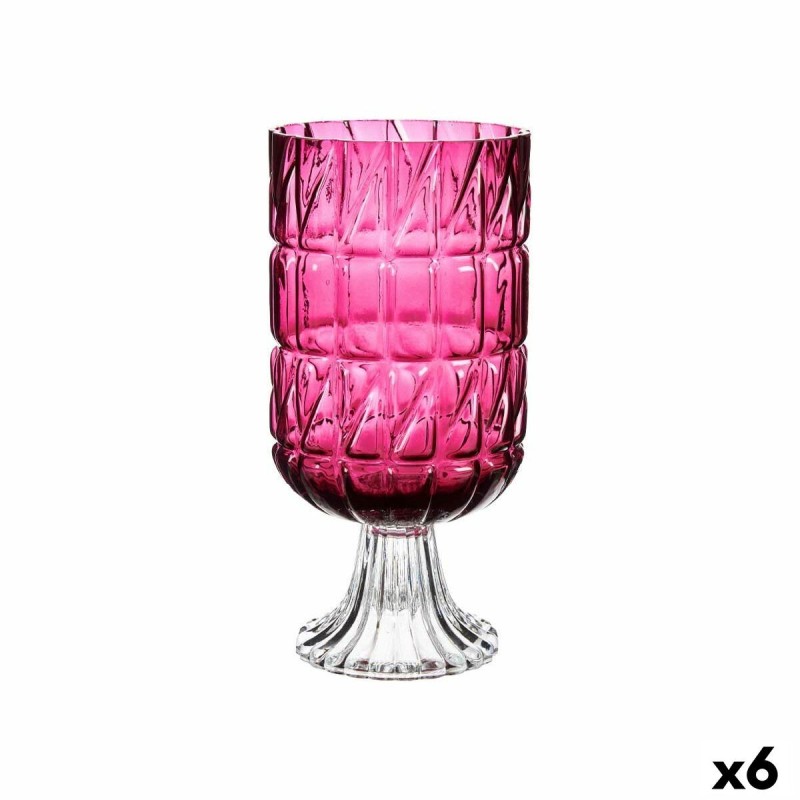 Vase Taillé Rose foncé Verre 13 x 26