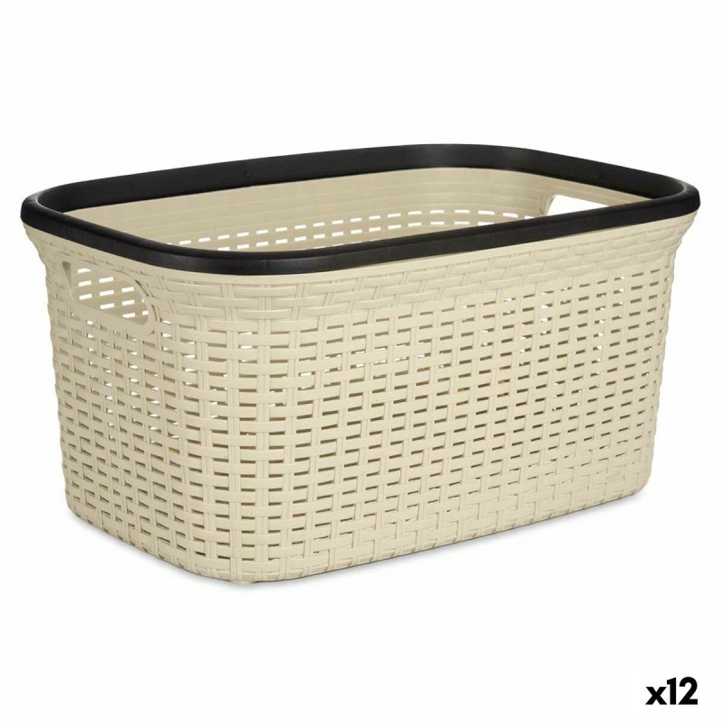 Panier à linge Kipit TP7001-1 Crème Plastique 36 L 36 x 25