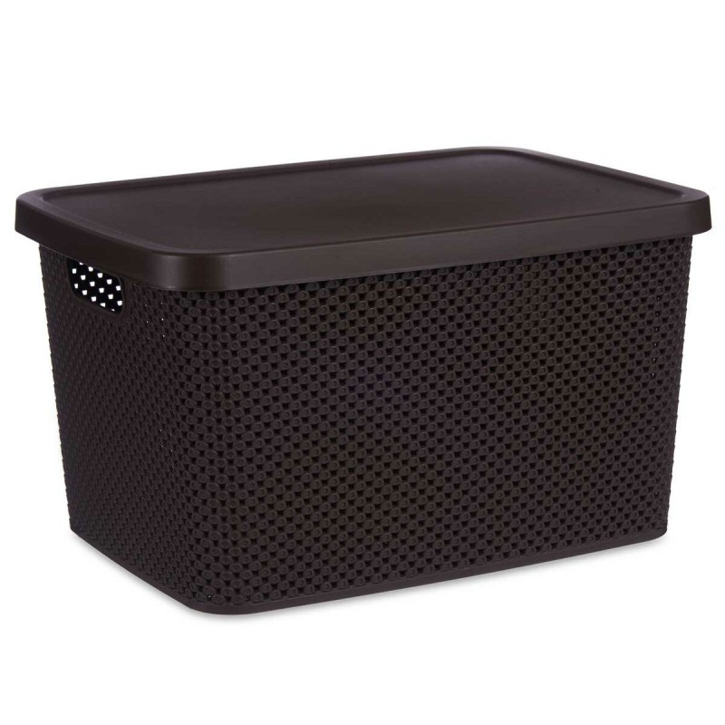 Boîte de rangement avec couvercle Kipit 041262-4 Marron Plastique 19 L 28 x 22 x 39 cm (12 Unités)