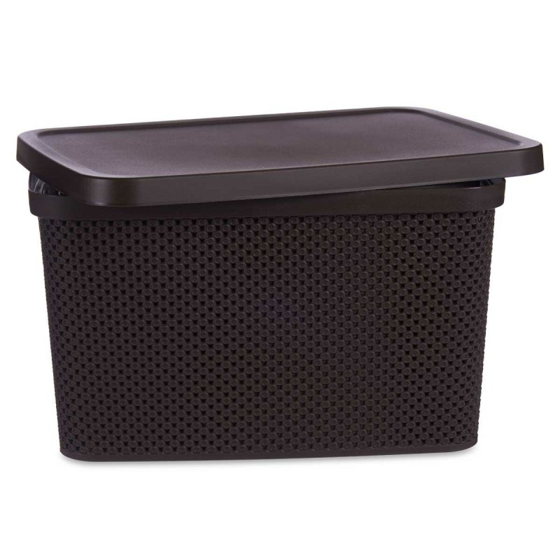 Boîte de rangement avec couvercle Kipit 041262-4 Marron Plastique 19 L 28 x 22 x 39 cm (12 Unités)