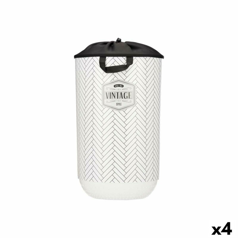 Panier à linge Kipit Vintage Blanc Plastique 40 L 34 x 52