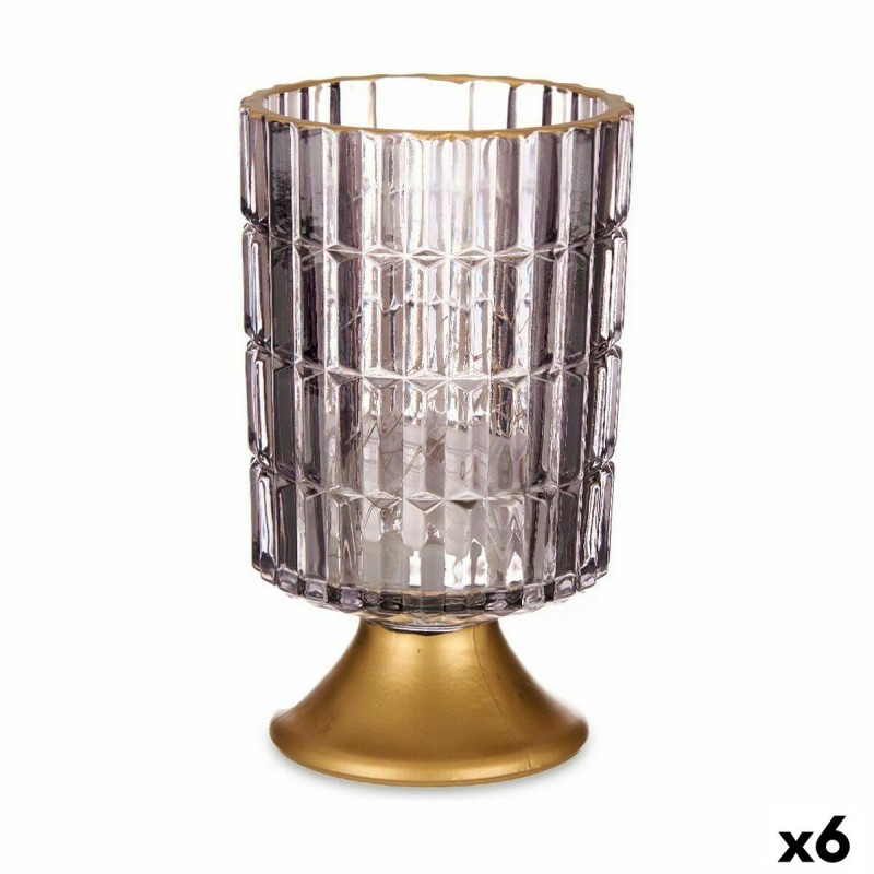 Lanterne à LED Gris Doré verre 10