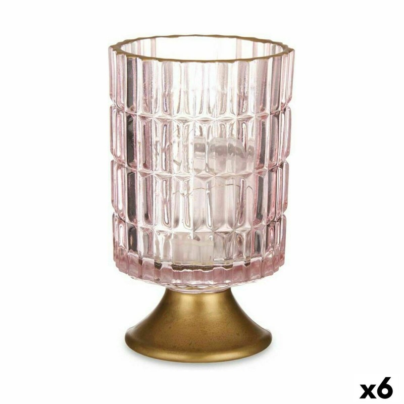 Lanterne à LED Rose Doré verre 10