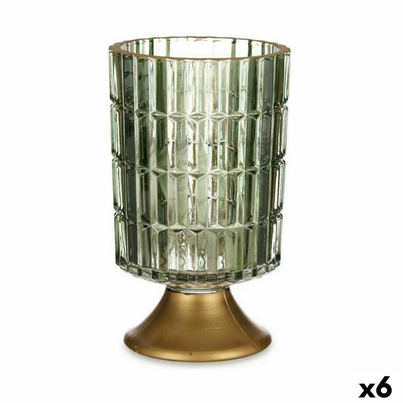 Lanterne à LED Vert Doré verre 10