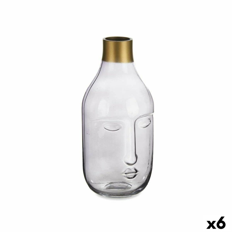 Vase Visage Gris verre 11 x 24