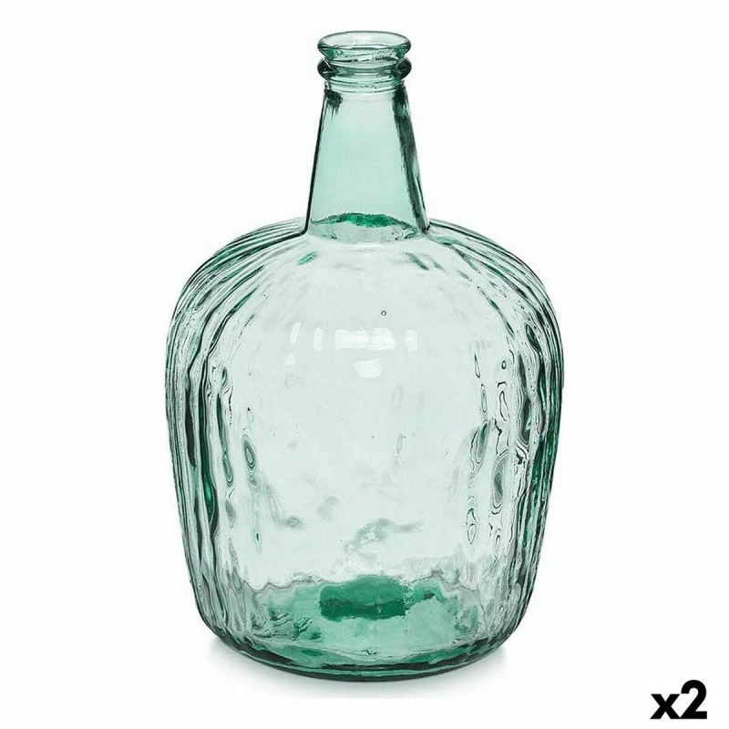 Bouteille Rayures Décoration 14 x 44 x 13 cm Transparent (2 Unités)