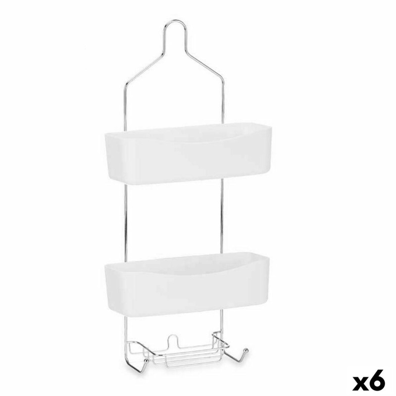 Rangement de douche Berilo W7072 - 382 Blanc Métal Plastique 28 x 60 x 14 cm (6 Unités)