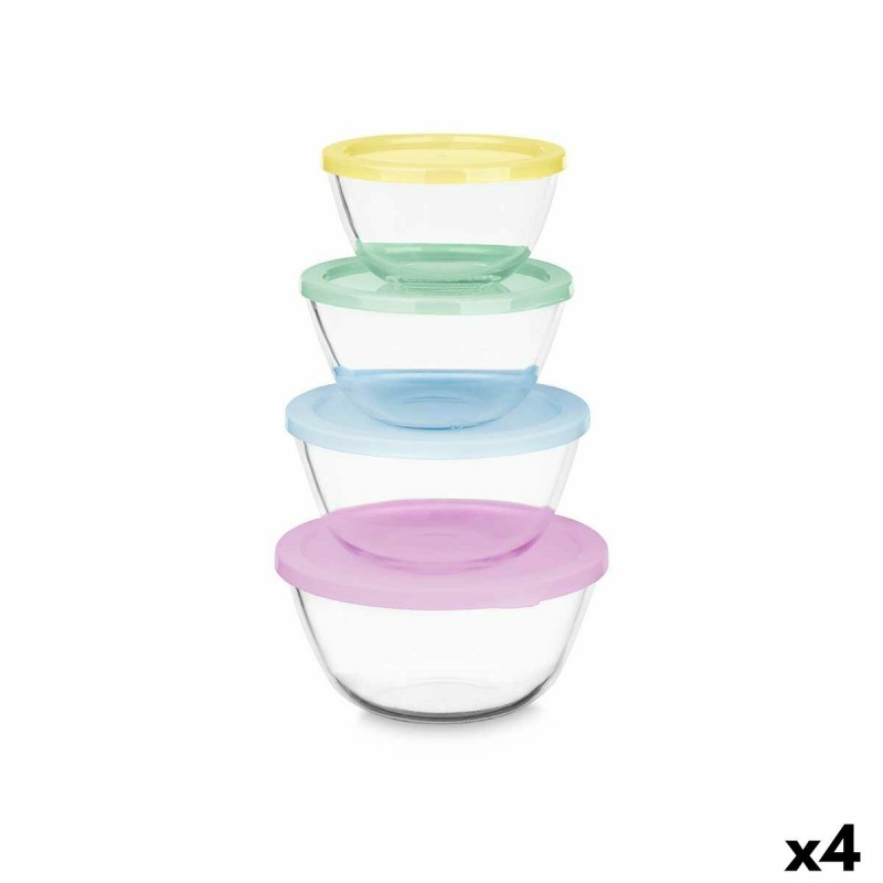 Ensemble de Boîtes à Lunch Vivalto B2-21-S4 Plastique Verre Borosilicaté 800 ml 1 L 1