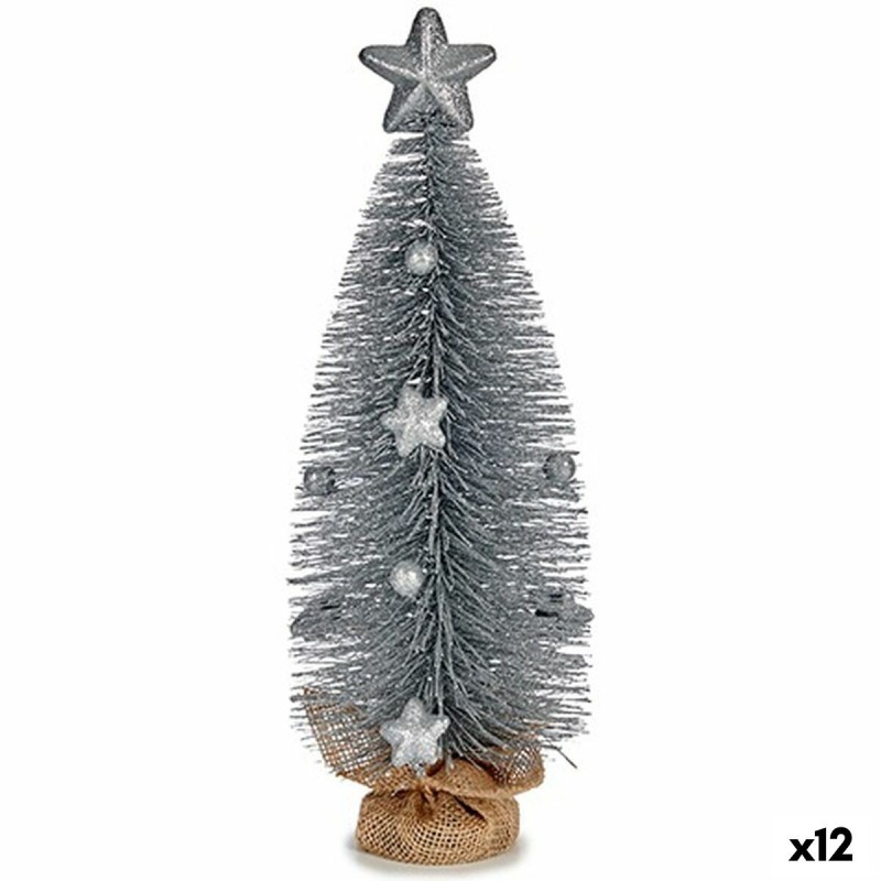 Sapin de Noël Argenté 13 x 41 x 13 cm (12 Unités)