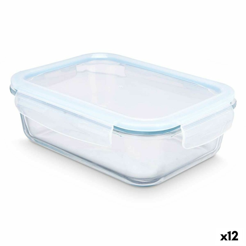 Boîte à lunch Vivalto C2-1500K Transparent Silicone Verre Borosilicaté 1