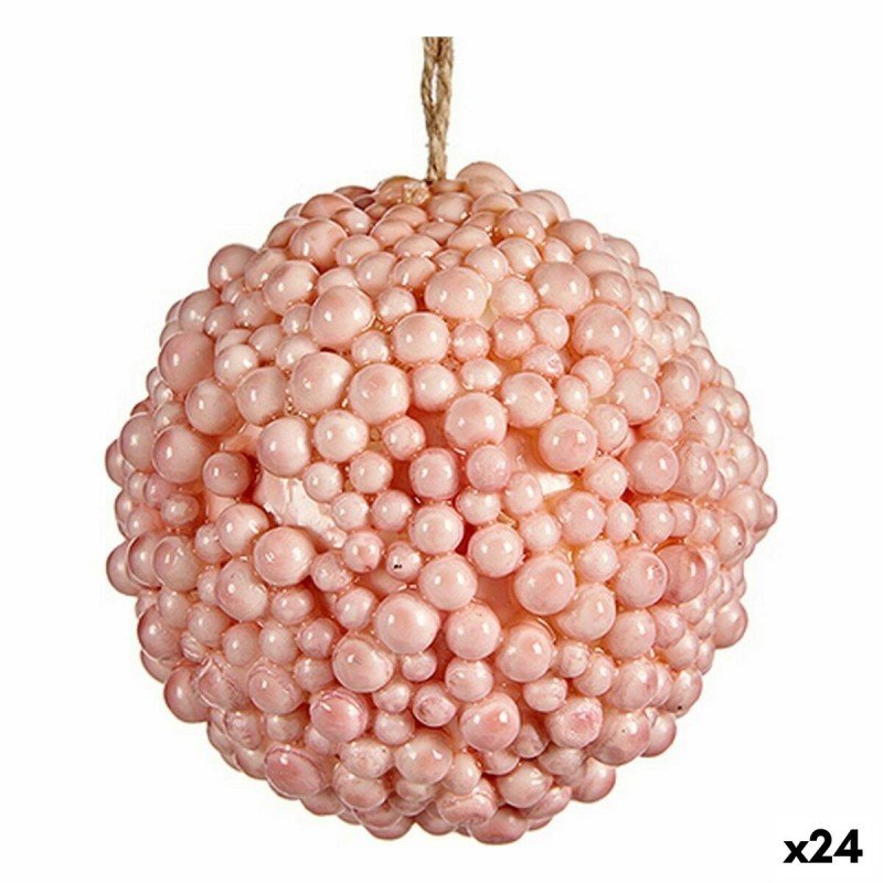 Boule de Noël Rose Plastique 8 x 8 x 8 cm (24 Unités)