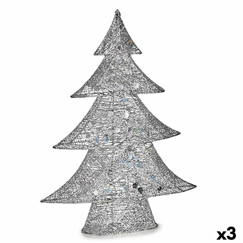 Figurine Décorative Sapin de Noël Métal Argenté 12 x 59