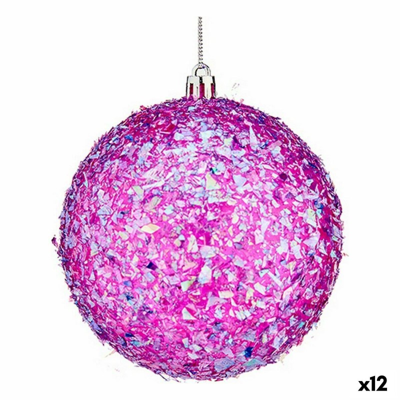 Lot de boules de Noël Violet 10 cm (12 Unités)