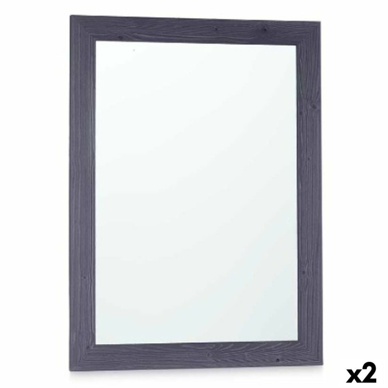 Miroir mural 82715 Bleu 60 x 80 cm Bois MDF Rectangulaire (2 Unités)