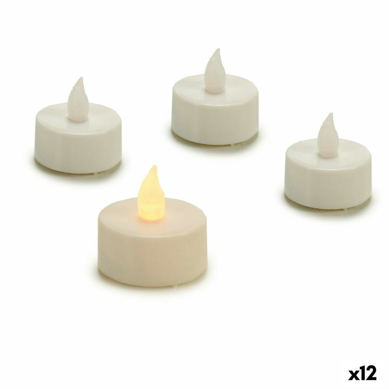 Ensemble de Bougies LED Blanc 4 x 4 x 3