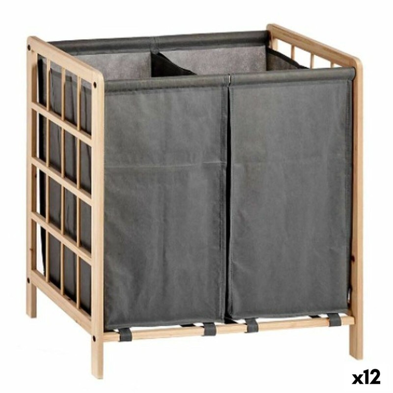 Panier à linge Kipit XJL146354H Marron Gris Bois 30 L x 2 33 x 60 x 59