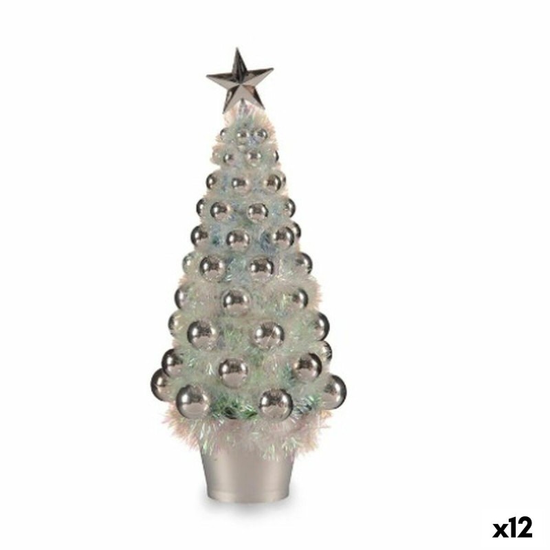 Figurine Décorative Sapin de Noël Argenté polypropylène PET 16 x 37