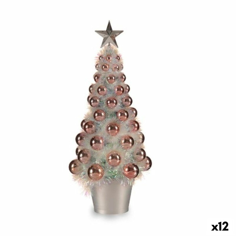 Figurine Décorative Sapin de Noël Rose polypropylène PET 16 x 37