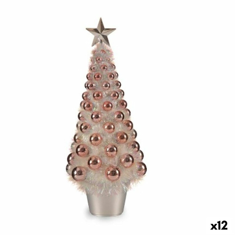 Figurine Décorative Sapin de Noël Rose polypropylène PET 21