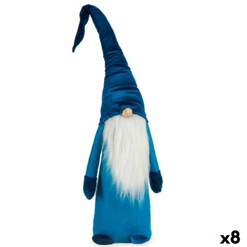 Figurine Décorative Gnome Bleu Blanc Argenté Polyester Bois Sable 20 x 100 x 25 cm (8 Unités)