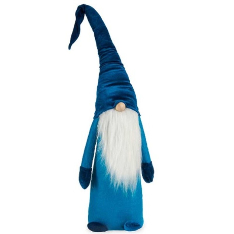 Figurine Décorative Gnome Bleu Blanc Argenté Polyester Bois Sable 20 x 100 x 25 cm (8 Unités)