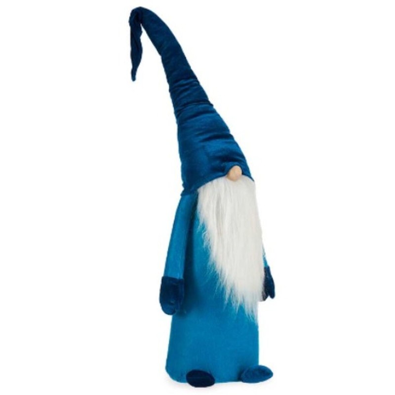 Figurine Décorative Gnome Bleu Blanc Argenté Polyester Bois Sable 20 x 100 x 25 cm (8 Unités)