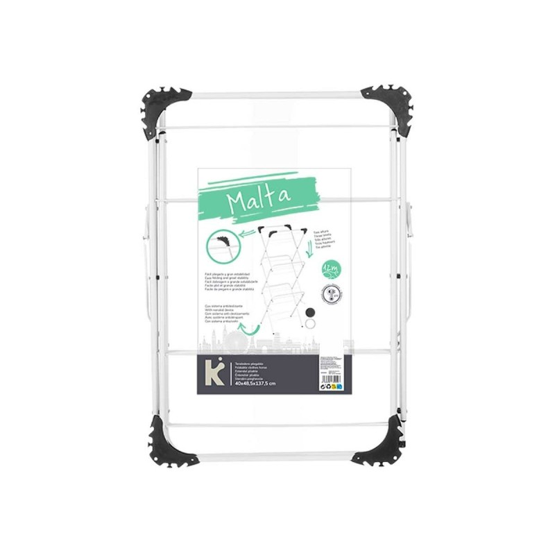 Séchoir Pliable Kipit WR4062A-1NB-489 Blanc Noir polypropylène Fer 47 x 41 x 136 cm Vertical (5 Unités)