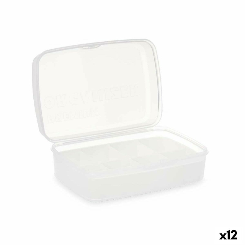 Boîte à compartiments Kinvara 02 1192 Blanc Transparent Plastique 21