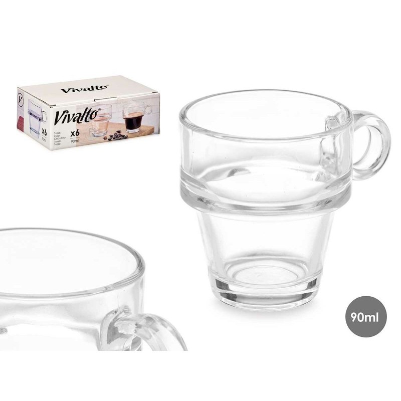 Tasse Vivalto Z908-4/BHA6 Transparent verre 90 ml (6 Unités)