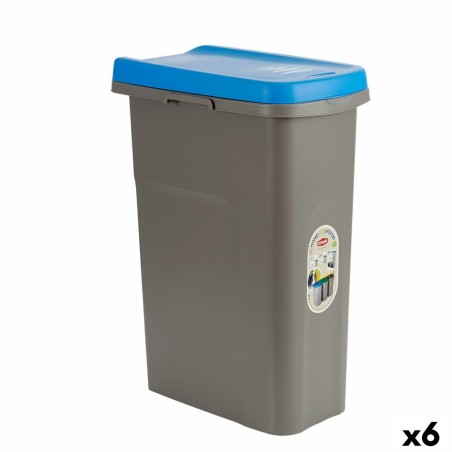 Corbeille à papier Stefanplast Bleu Gris Plastique 25 L (6 Unités)