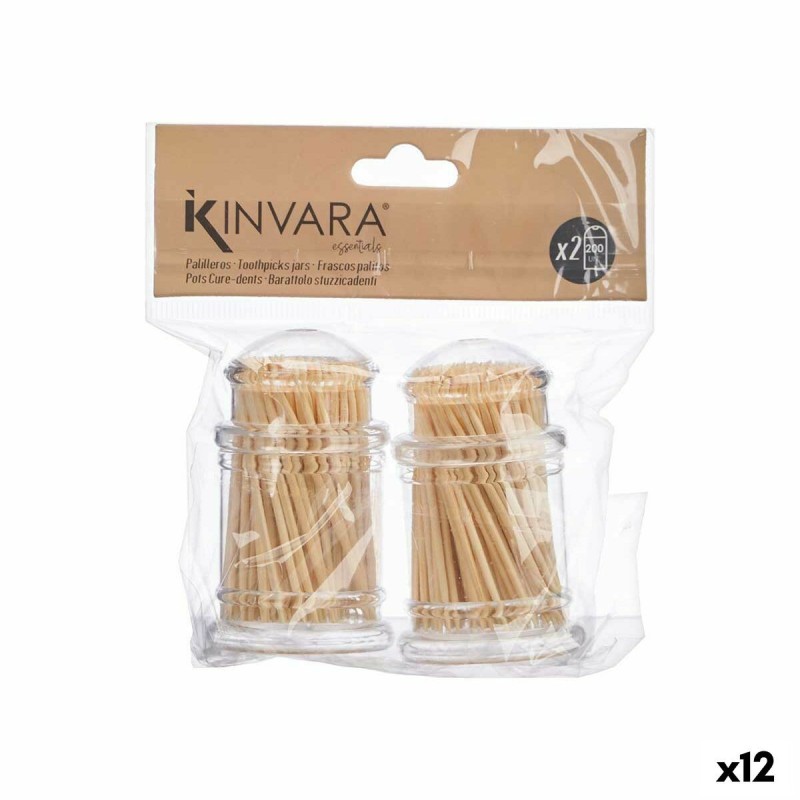 Porte cure-dents Kinvara AR1810522 Transparent 2 Pièces (12 Unités)