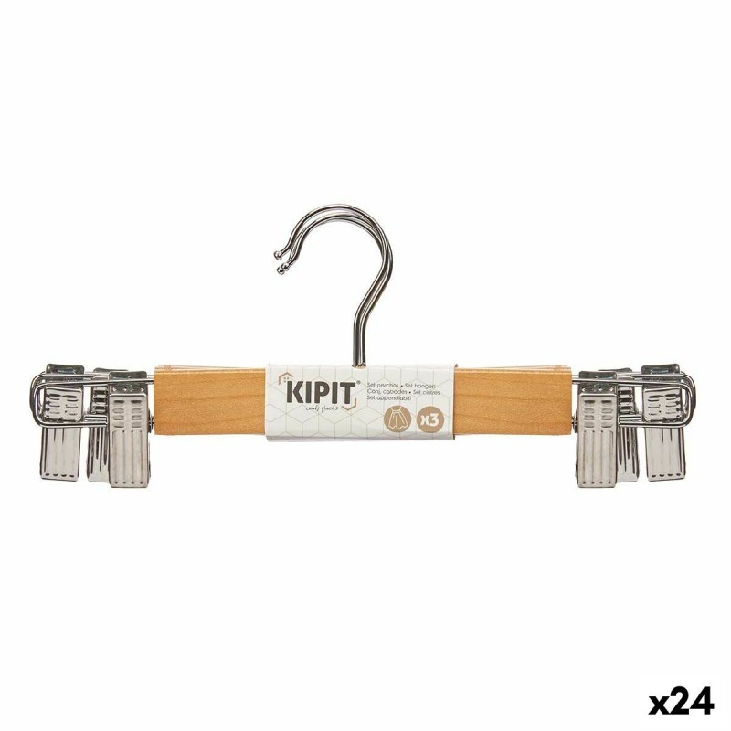 Jeu de porte-manteaux Kipit 29100196 Marron Argenté Bois Métal 28