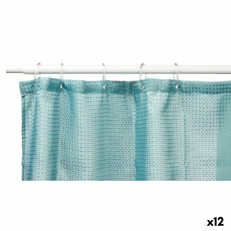 Rideau de Douche Berilo SC-POLY-UD1-GREEN Vert turquoise Polyester 180 x 180 cm Points (12 Unités)