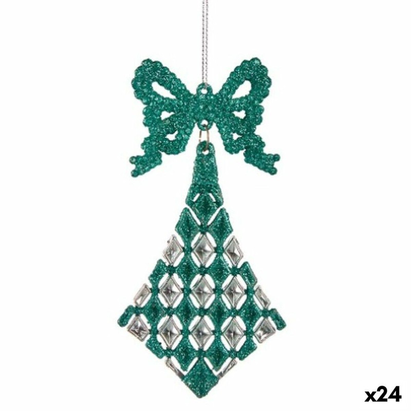 Décorations de Noël Lien Losanges Vert Plastique Paillettes 7