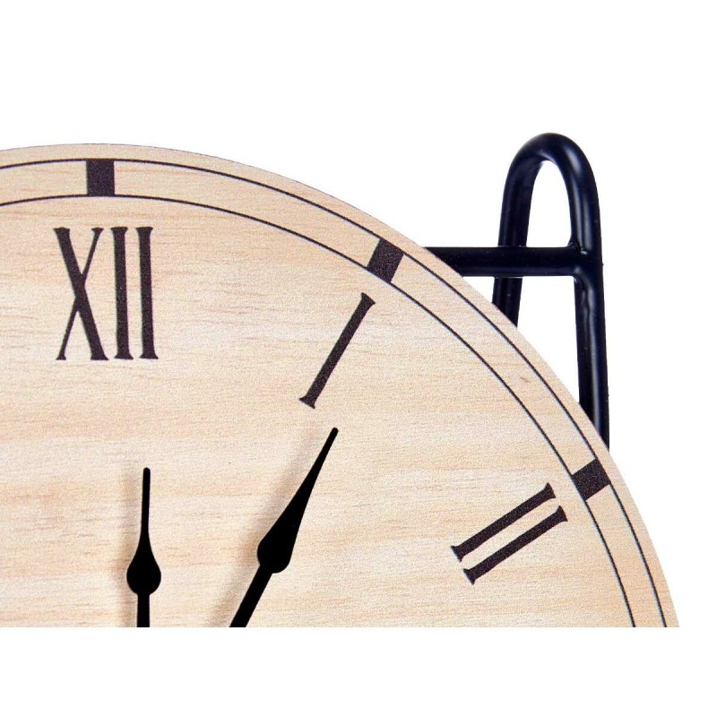 Horloge de table Noir Métal Bois MDF 19 x 21 x 9 cm (6 Unités)