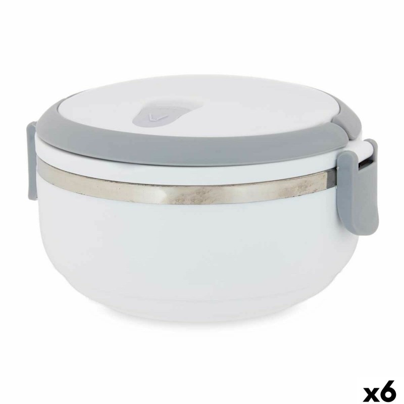 Boîte à lunch Kinvara SW8034A-1 1 Blanc Gris Anthracite Acier inoxydable polypropylène 700 ml 16 x 9 x 14