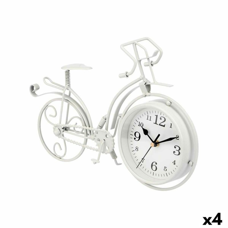 Horloge de table Bicyclette Blanc Métal 33 x 22