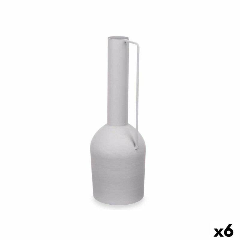 Vase Élevé Gris Acier 13 x 39 x 13 cm (6 Unités)