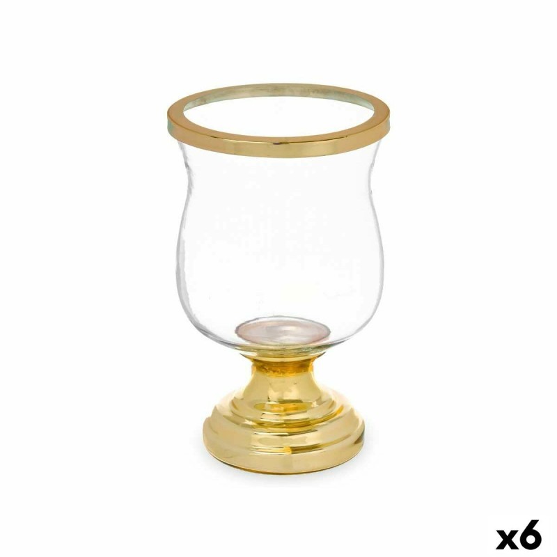 Bougeoir Verre Doré Acier 15