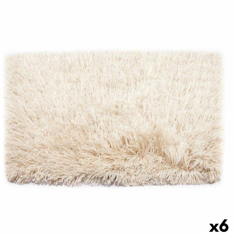 Tapis Crème Coton Polyester 50 x 2 x 80 cm (6 Unités)