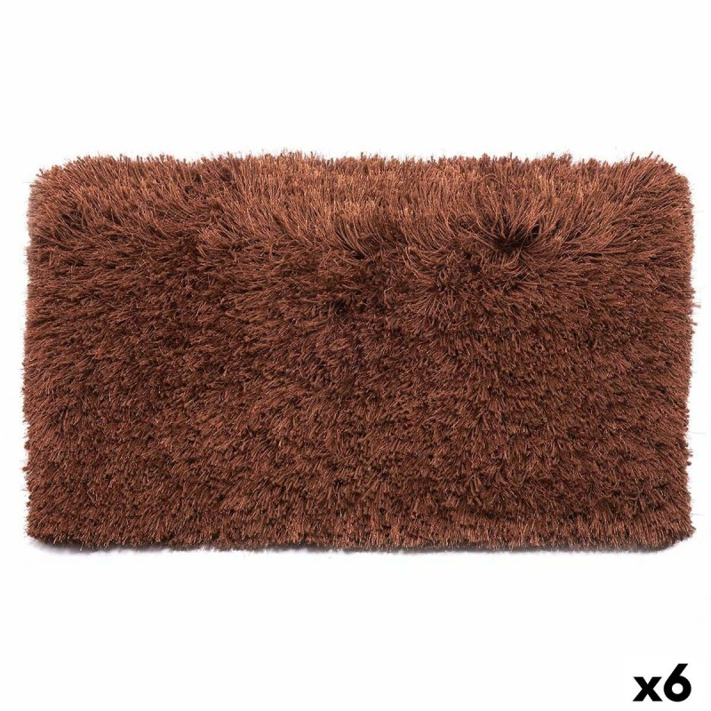 Tapis Marron Coton Polyester 50 x 2 x 80 cm (6 Unités)