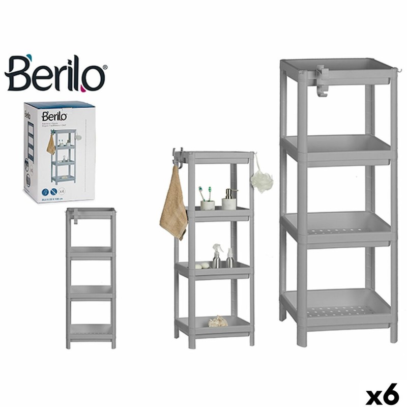 Etagère de salle de bains Berilo BA5080-4-GR Gris polypropylène 35