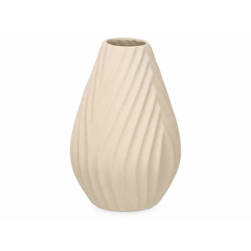 Vase Beige Céramique 21 x 31 x 21 cm (4 Unités) Rayures