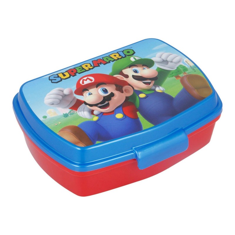 Boîte à Sandwich Super Mario Plastique Rouge Bleu (17 x 5.6 x 13.3 cm)