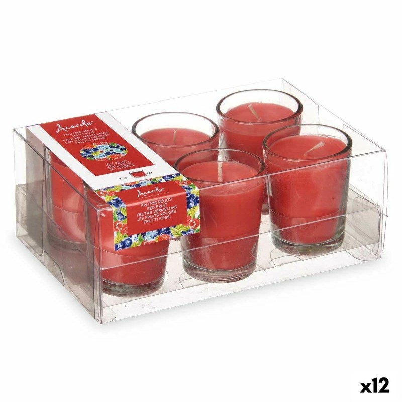 Ensemble de Bougies Parfumées Acorde 48-A-AR Fruits rouges Verre (12 Unités)