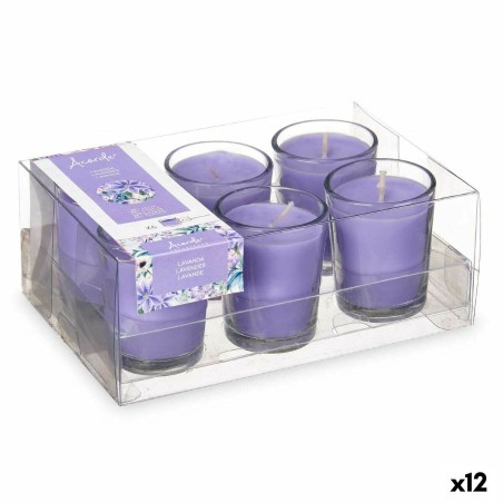 Ensemble de Bougies Parfumées Acorde 48-B-AR Lavande Verre (12 Unités)