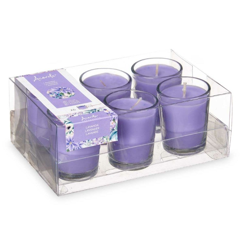 Ensemble de Bougies Parfumées Acorde 48-B-AR Lavande Verre (12 Unités)