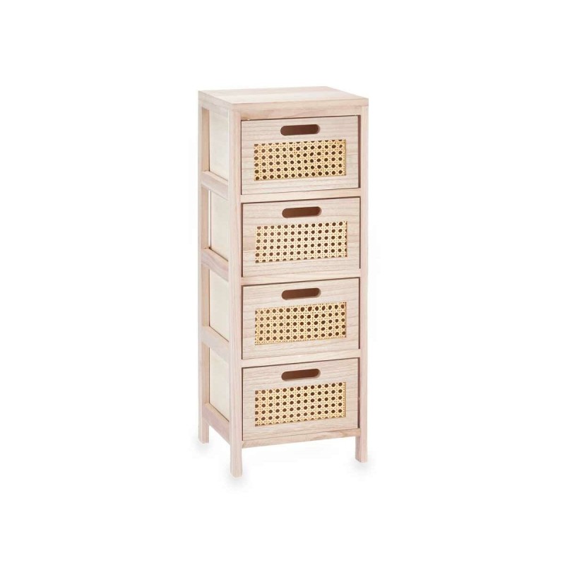 Caisson à Tiroirs GiftDecor Rattan Naturel 27 x 73 x 25 cm 4 tiroirs