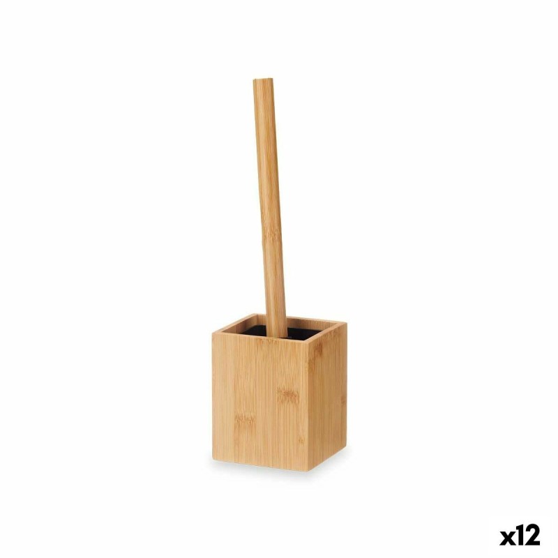 Brosse de salle de wc Berilo B7490-5 Bambou Plastique 10 x 36 x 10 cm (12 Unités)