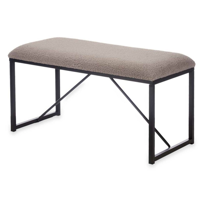 Banc Marron Métal Tissu 81 x 42 x 38 cm